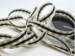 Rustic Gingham 7mm Ribbon Black
