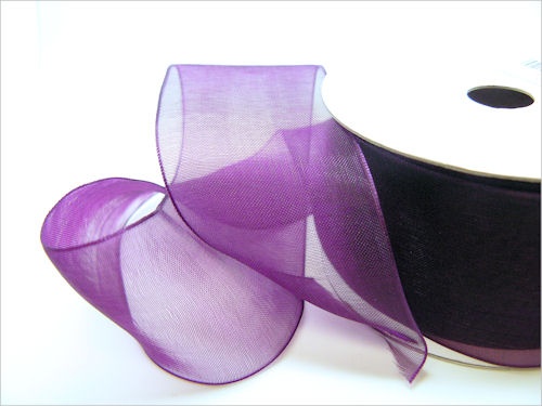 Deep Plum 38mm Organza Ribbon