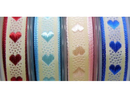 Rustic Heart Black 15mm Jacquard Ribbon